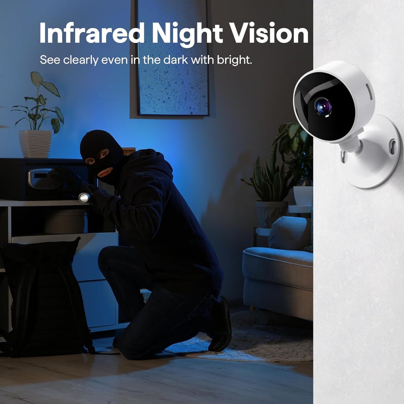 Elelink 2K Wireless Cameras for Home Security Camera, Pet Camera Indoor with Phone App, Night Vision, Motion Alert, 24/7 SD&Cloud Record, Two-Way Audio, Security Camera Indoor Works with Alexa&Google - Image 5